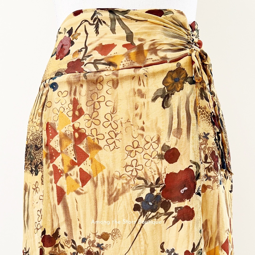 Rare Early 2000s Vintage Boho Handkerchief Hem Skirt ASO Phoebe in Friends - Picture 9 of 16
